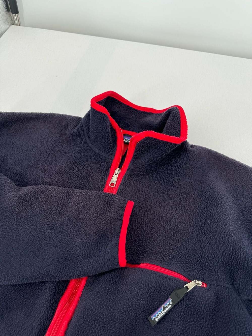 Patagonia Synchilla Fleece Jacket Size L Navy Blue Full Zip USA Made